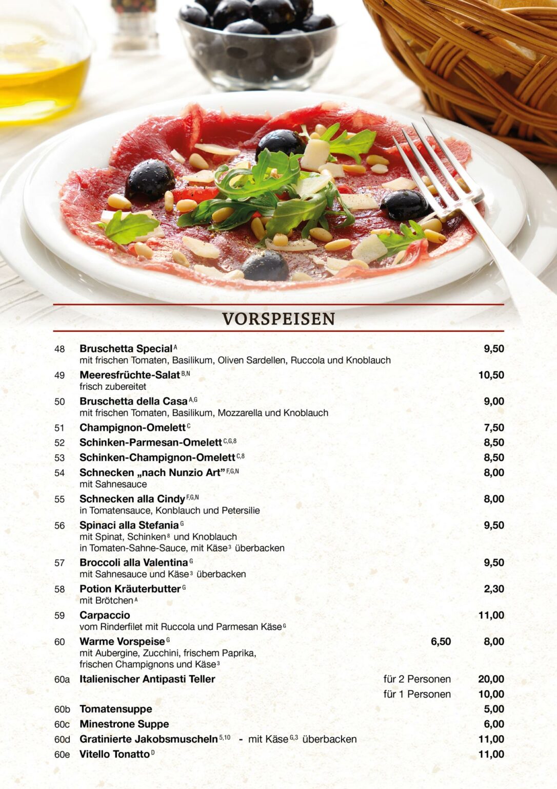 Speisekarte - Pizzeria bei Nunzio